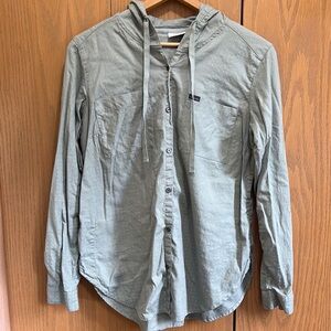 Columbia large button up hoodie seafoam green like new